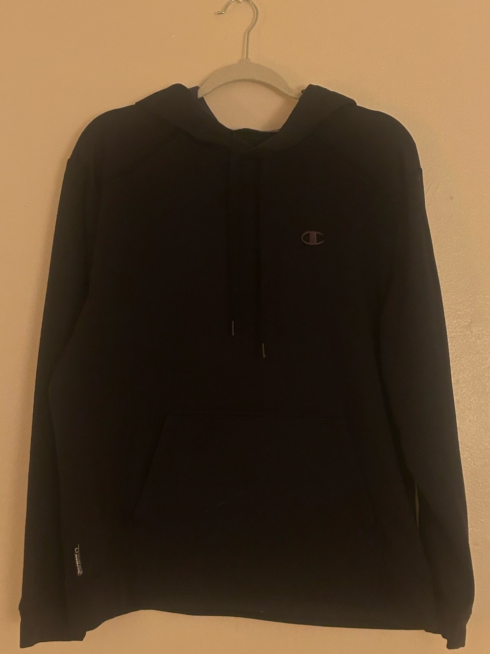 Champion Black Crewneck Hoodie with Subtle Logo